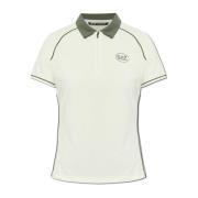 Emporio Armani EA7 Polo med tryckt logotyp Beige, Dam