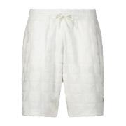 Carlo Colucci Allover-Print Shorts Modern Stil Komfort White, Herr