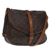 Louis Vuitton Vintage Pre-owned Canvas axelremsvskor Brown, Dam