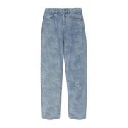 Palm Angels Jeans med blommigt mönster Blue, Herr