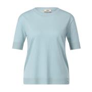 Herno Bomull T-shirt med klassisk rund hals Blue, Dam