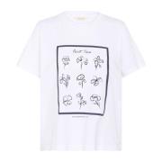 Part Two Vit Marin Ram Print Tee White, Dam