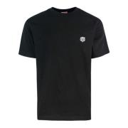 Kenzo Svarta T-shirts och Polos med Broderad Logotyp Black, Herr