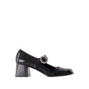 Carel Svarta läder Carmen Pumps med 5cm klack Black, Dam