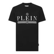 Philipp Plein Svart Logotyp Tryck Bomull T-shirt Black, Herr