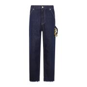 Darkpark Kedja Prydd Snickare Denim Jeans Blue, Dam