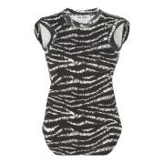 The Attico Svart Zebra Print Tank Top Black, Dam