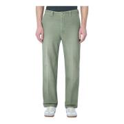 visvim Vida Chino Byxor i sliten bomullstwill Green, Herr