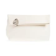 Jil Sander Läderclutch Jewel Zip Beige, Dam