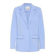 ICHI Blå Blazer Jacka Långa ärmar Blue, Dam