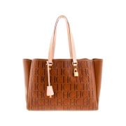 Carolina Herrera Låst hela dagen Cognac Handväska Brown, Dam