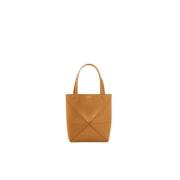 Loewe Geometrisk Puzzle Fold Mini Tote Brown, Dam