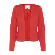 ICHI Röd Blazer Kort Jacka Mars Red, Dam