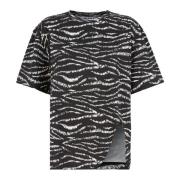 The Attico Zebra Print Svart T-shirt Black, Dam