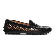 Tod's Svarta platta skor med Gommino-stil Black, Dam