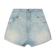 R13 Jeansshorts med vintageeffekt Blue, Dam