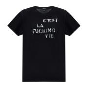 R13 Tryckt T-shirt Black, Dam