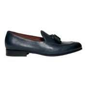 Ortigni Blå Läder Loafer Skor Black, Herr