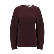 Jil Sander Monokrom Crew Neck Top med Dragkedja Purple, Dam