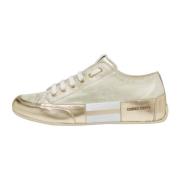 Candice Cooper Lädersneakers Rock Patch S Yellow, Dam