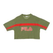 Fila Cropped T-shirt i djupt lichen grön/äkta röd Green, Dam