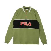 Fila Långärmad Polo i Djup Lichen Grön/Svart/Vit Multicolor, Herr