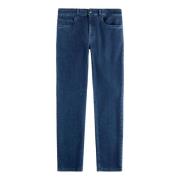 Fay Blå Stretch Denim 5-Ficka Jeans Blue, Herr