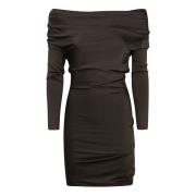 Alexander McQueen Brun Stretch Jersey Miniklänning Aw24 Brown, Dam