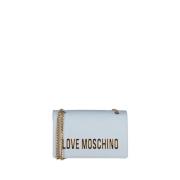 Moschino Blå Axelväska med Guld Detaljer Blue, Dam