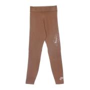 Nike Hög Midja Slim Fit Leggings Mineral Clay/Röd/Rosa Brown, Dam