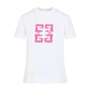 Givenchy Slim fit t-shirt med rund hals och grafiskt tryck White, Dam