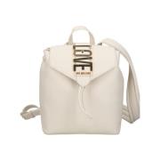 Moschino Ivory Trendig Ryggsäck med Guld Detaljer Beige, Dam