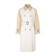 Max Mara Weekend Vändbar Bomull Trenchcoat Beige Beige, Dam