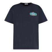 Rhude Bomull Logo T-shirt Blue, Herr