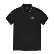 Emporio Armani EA7 Svart Polo Skjorta med Knappar Black, Herr