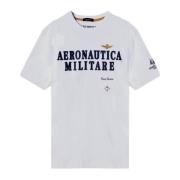 Aeronautica Militare Broderad Logotyp T-shirt Vit White, Herr