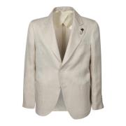 Lardini Elegant Linnejacka Beige, Herr