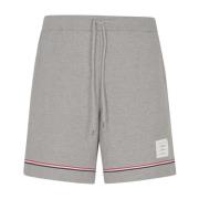 Thom Browne Bomull Interlock Shorts med RWB Stripe Gray, Herr