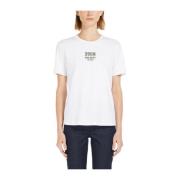 Max Mara Studio Vit Bomull T-shirt med Tryck White, Dam