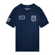 Aeronautica Militare Vintage Tricolori Patch Denim T-shirt Blue, Herr