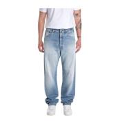 Replay Indigo Wide Jeans i Blå Blue, Herr