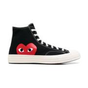 Comme des Garçons Svart Hjärttryck Topp Black, Herr