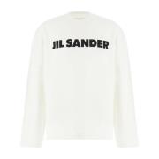 Jil Sander Logo Långärmad T-shirt White, Herr