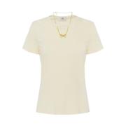 Elisabetta Franchi Stiliga T-shirts och Polos Beige, Dam