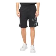 Hugo Boss Svarta elastiska midjeband Bermuda shorts Black, Herr