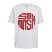 MOS MOSH Vintage-inspirerad Tee med Text Motif White, Dam