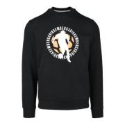 Bikkembergs Bomull Elastan Sweatshirt Black, Herr