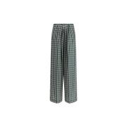 Forte Forte Geometriska Wide Leg Byxor Modell Green, Dam