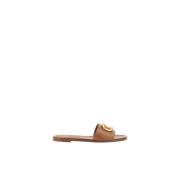 Valentino Garavani Stud Slide Sandal Brown, Dam