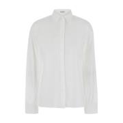 Brunello Cucinelli Vit Skjorta med Spetskrage i Bomullsblandning White...